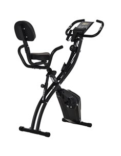 HOMCOM 2-in-1 Foldable Exercise Bike Recumbent Stationary Bike 8-Level Adjustable Magnetic Resistance with Pulse Sensor LCD Disp