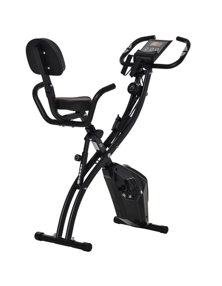 HOMCOM 2-in-1 Foldable Exercise Bike Recumbent Stationary Bike 8-Level Adjustable Magnetic Resistance with Pulse Sensor LCD Disp - pic 93494 | FastDaddyshop