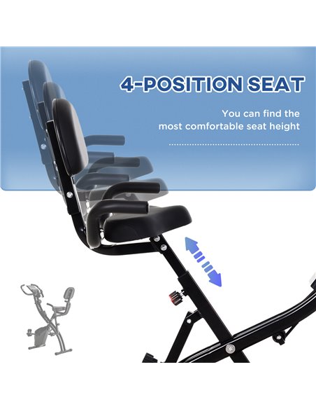 HOMCOM 2-in-1 Foldable Exercise Bike Recumbent Stationary Bike 8-Level Adjustable Magnetic Resistance with Pulse Sensor LCD Disp - pic 93498 | FastDaddyshop