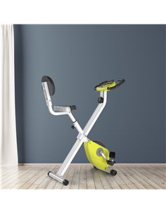 HOMCOM Folding Exercise Bike, Foldable 8-level Magnetic Resistance Cycling Bike for Home & Office with Adjustable Seat, LCD Moni 2