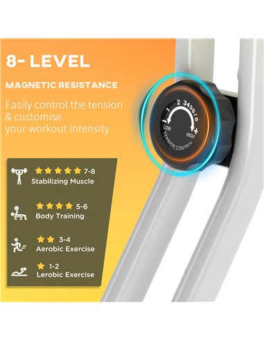 HOMCOM Folding Exercise Bike, Foldable 8-level Magnetic Resistance Cycling Bike for Home & Office with Adjustable Seat, LCD Moni