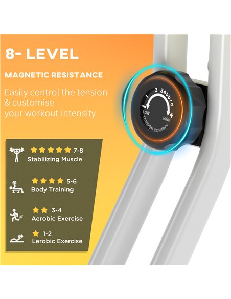 HOMCOM Folding Exercise Bike, Foldable 8-level Magnetic Resistance Cycling Bike for Home & Office with Adjustable Seat, LCD Moni - pic 93508 | FastDaddyshop