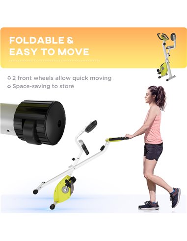 HOMCOM Folding Exercise Bike, Foldable 8-level Magnetic Resistance Cycling Bike for Home & Office with Adjustable Seat, LCD Moni