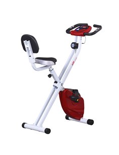 HOMCOM Steel Manual Stationary Bike Resistance Exercise Bike w/ LCD Monitor Red A90-192RD