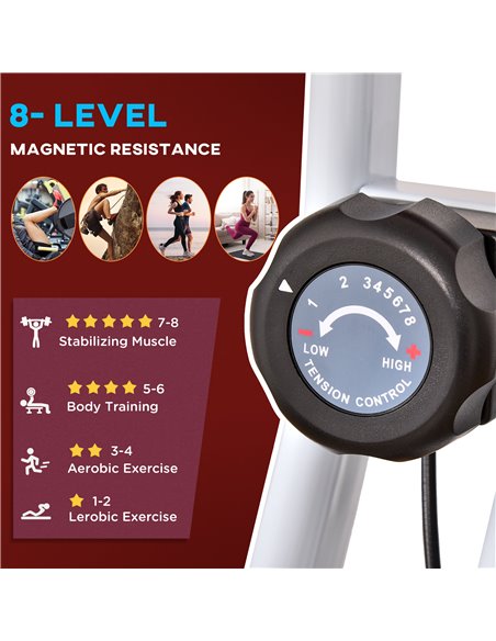 HOMCOM Steel Manual Stationary Bike Resistance Exercise Bike w/ LCD Monitor Red A90-192RD - pic 93516 | FastDaddyshop