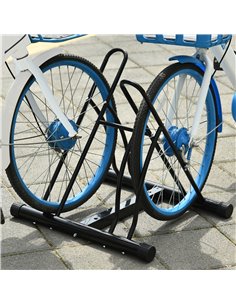 HOMCOM Steel Double-Sided Indoor Bike Rack Black AA0-059 2