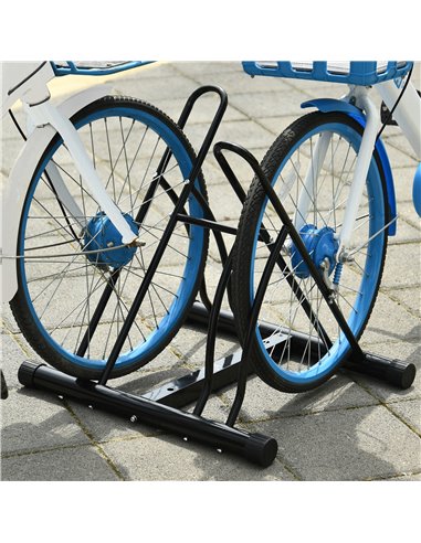 HOMCOM Steel Double-Sided Indoor Bike Rack Black AA0-059