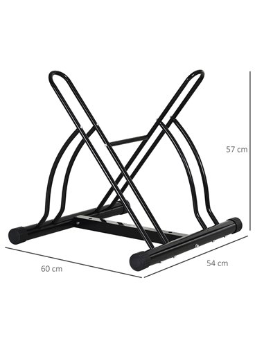 HOMCOM Steel Double-Sided Indoor Bike Rack Black AA0-059