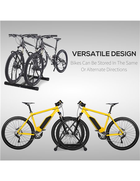 HOMCOM Steel Double-Sided Indoor Bike Rack Black AA0-059 - pic 93533 | FastDaddyshop