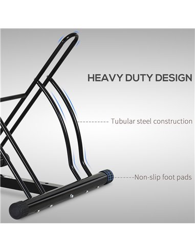 HOMCOM Steel Double-Sided Indoor Bike Rack Black AA0-059