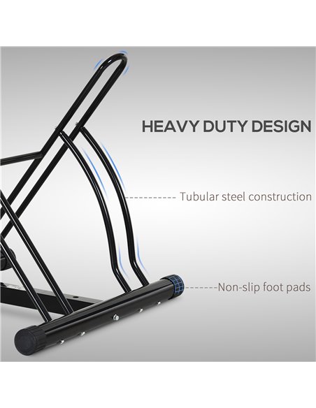HOMCOM Steel Double-Sided Indoor Bike Rack Black AA0-059 - pic 93534 | FastDaddyshop