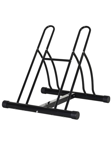 HOMCOM Steel Double-Sided Indoor Bike Rack Black AA0-059