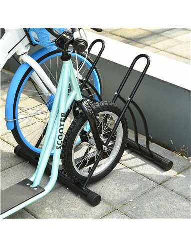 HOMCOM Steel Double-Sided Indoor Bike Rack Black AA0-059