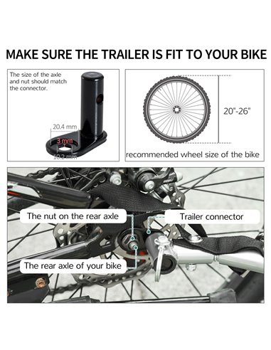 HOMCOM Steel Frame Bike Cargo Trailer Storage Cart and Luggage Trailer with Hitch Yellow 5664-0005Y