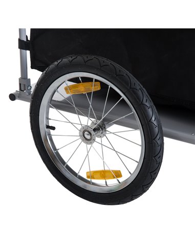 HOMCOM Steel Frame Bike Cargo Trailer Storage Cart and Luggage Trailer with Hitch Yellow 5664-0005Y