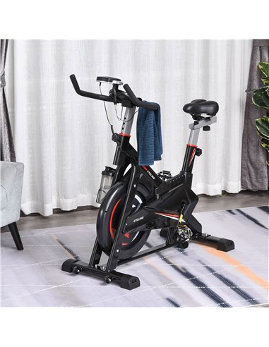 HOMCOM Steel Stationary Bike 5-Level Exercise Bike w/ LCD Monitor A90-200