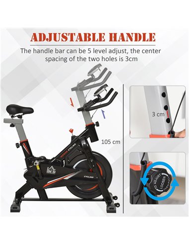 HOMCOM Steel Stationary Bike 5-Level Exercise Bike w/ LCD Monitor A90-200