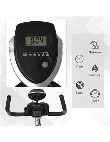HOMCOM Steel Stationary Bike 5-Level Exercise Bike w/ LCD Monitor A90-200