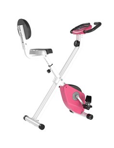 HOMCOM Magnetic Resistance Exercise Bike Foldable w/ LCD Monitor Adjustable Seat Heart Rate Monitors Foot Pads Home Office Fitne