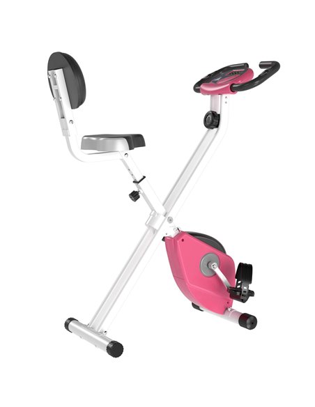 HOMCOM Magnetic Resistance Exercise Bike Foldable w/ LCD Monitor Adjustable Seat Heart Rate Monitors Foot Pads Home Office Fitne - pic 93602 | FastDaddyshop