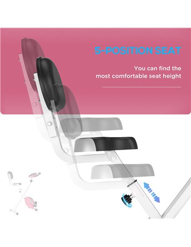HOMCOM Magnetic Resistance Exercise Bike Foldable w/ LCD Monitor Adjustable Seat Heart Rate Monitors Foot Pads Home Office Fitne