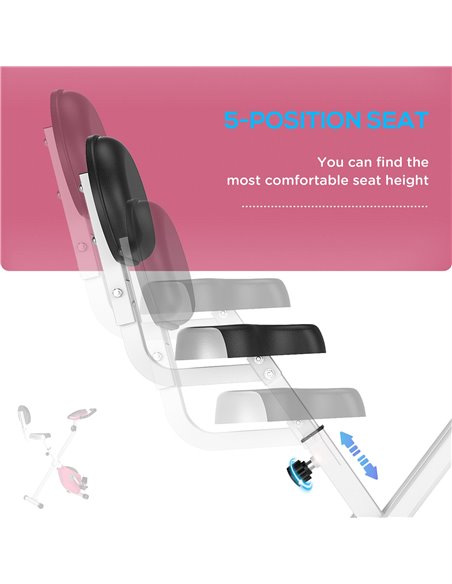 HOMCOM Magnetic Resistance Exercise Bike Foldable w/ LCD Monitor Adjustable Seat Heart Rate Monitors Foot Pads Home Office Fitne - pic 93606 | FastDaddyshop