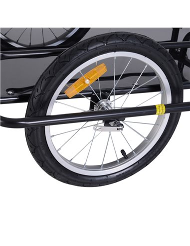 HOMCOM Bike Cargo Trailer Bicycle Cargo Storage Cart w/ Hitch Cycling Camping Luggage Storage Carrier Transport Steel Black B71-