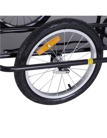 HOMCOM Bike Cargo Trailer Bicycle Cargo Storage Cart w/ Hitch Cycling Camping Luggage Storage Carrier Transport Steel Black B71- - pic 93619 | FastDaddyshop