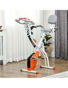 HOMCOM 2-in-1 Upright Exercise Bike Stationary Foldable Magnetic Recumbent Cycling with Arm Resistance Bands Orange A90-196OG 2