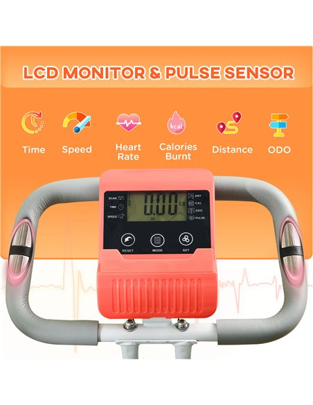 HOMCOM 2-in-1 Upright Exercise Bike Stationary Foldable Magnetic Recumbent Cycling with Arm Resistance Bands Orange A90-196OG - pic 93632 | FastDaddyshop