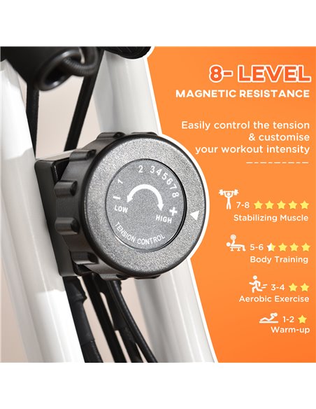 HOMCOM 2-in-1 Upright Exercise Bike Stationary Foldable Magnetic Recumbent Cycling with Arm Resistance Bands Orange A90-196OG - pic 93634 | FastDaddyshop