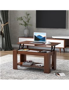 Homcom Modern Lift Up Top Coffee Table Desk with Hidden Storage Bottom Shelf 2