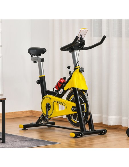HOMCOM Cardio Exercise Bike Indoor Cycling Bike with Belt Drive Adjustable Resistance Seat Handlebar LCD Display Home Gym Uprigh - pic 93648 | FastDaddyshop