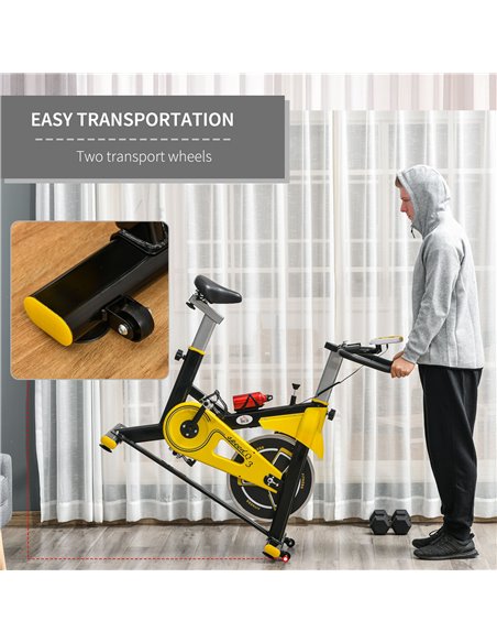 HOMCOM Cardio Exercise Bike Indoor Cycling Bike with Belt Drive Adjustable Resistance Seat Handlebar LCD Display Home Gym Uprigh - pic 93653 | FastDaddyshop