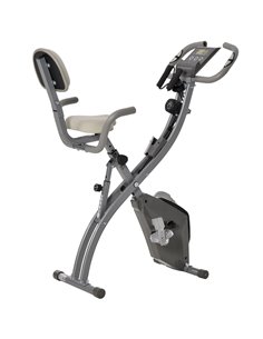 HOMCOM 2-in-1 Foldable Exercise Bike Recumbent Stationary Bike 8-Level Adjustable Magnetic Resistance with Pulse Sensor LCD Disp