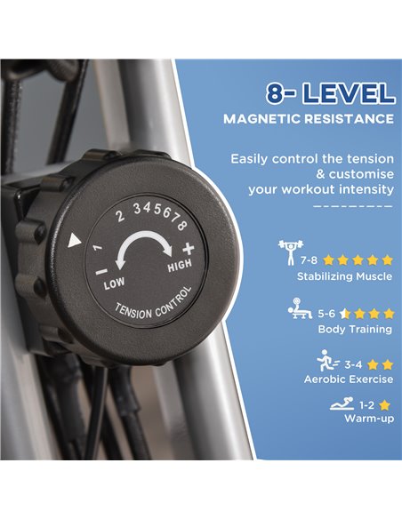 HOMCOM 2-in-1 Foldable Exercise Bike Recumbent Stationary Bike 8-Level Adjustable Magnetic Resistance with Pulse Sensor LCD Disp - pic 93670 | FastDaddyshop