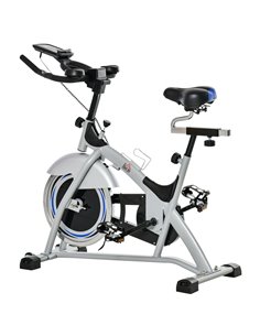 HOMCOM Indoor Cycling Exercise Bike Quiet Drive Fitness Stationary, 15KG Flywheel Cardio Workout Bicycle, Adjustable Seat, LCD M