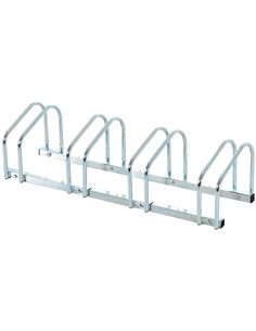 HOMCOM Bicycle Parking Stand, Floor or Wall Mounted Bike Rack, Cycle Storage with Locking Feature, 4 Racks, Silver AA0-024V01SR