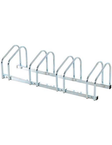 HOMCOM Bicycle Parking Stand, Floor or Wall Mounted Bike Rack, Cycle Storage with Locking Feature, 4 Racks, Silver AA0-024V01SR - pic 93692 | FastDaddyshop