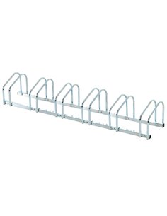 HOMCOM Bike Stand Parking Rack Floor or Wall Mount Bicycle Cycle Storage Locking Stand 179L x 33W x 27H (6 Racks, Silver) AA0-02