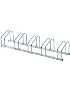 HOMCOM Bike Stand Parking Rack Floor or Wall Mount Bicycle Cycle Storage Locking Stand (5 Racks, Silver) AA0-025V01SR