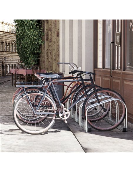 HOMCOM Bike Stand Parking Rack Floor or Wall Mount Bicycle Cycle Storage Locking Stand (5 Racks, Silver) AA0-025V01SR - pic 93711 | FastDaddyshop