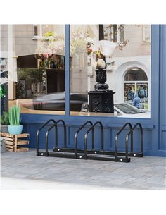 HOMCOM Bike Stand for Parking, Floor or Wall Mount Bicycle Storage Locking Stand, 76L x 33W x 27H, Black AA0-023V01BK 2