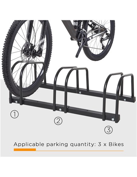 HOMCOM Bike Stand for Parking, Floor or Wall Mount Bicycle Storage Locking Stand, 76L x 33W x 27H, Black AA0-023V01BK - pic 93740 | FastDaddyshop