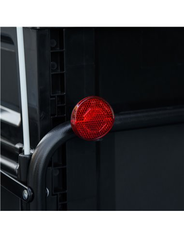 HOMCOM Steel Trailer for Bike, Bicycle Cargo Trailer with 65L Foldable Storage Box and Safe Reflectors, Max Load 40KG, Black B71