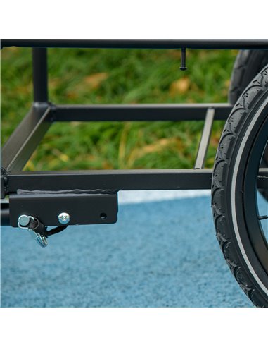 HOMCOM Steel Trailer for Bike, Bicycle Cargo Trailer with 65L Storage Box and Foldable Frame, Max Load 40KG, Black B71-062V00BK