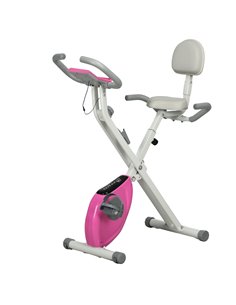 HOMCOM Folding Exercise Bike, 8 Level Magnetic Resistance Indoor Stationary Bike, Upright Adjustable Fitness Bike w/ Backrest Ta