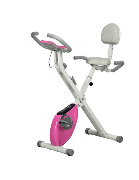 HOMCOM Folding Exercise Bike, 8 Level Magnetic Resistance Indoor Stationary Bike, Upright Adjustable Fitness Bike w/ Backrest Ta - pic 93773 | FastDaddyshop