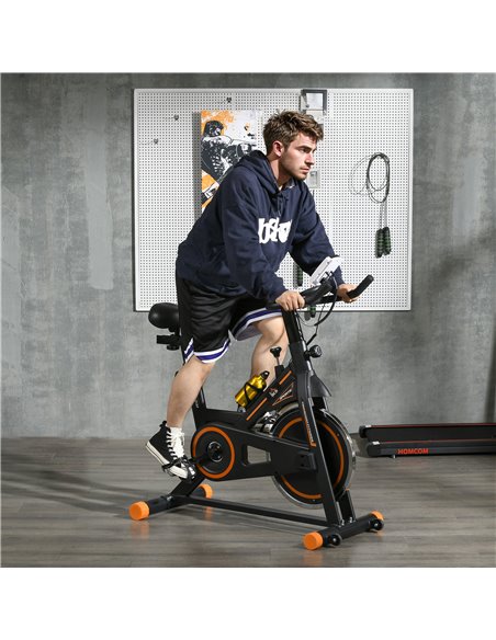 HOMCOM Exercise Bike, Indoor Cycling Bike for Home Use, Stationary Bike w/ LCD Display & Heart Rate Sensor, Fitness Bike for Hom - pic 93792 | FastDaddyshop