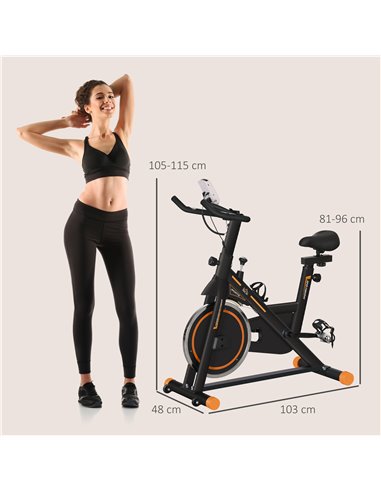 HOMCOM Exercise Bike, Indoor Cycling Bike for Home Use, Stationary Bike w/ LCD Display & Heart Rate Sensor, Fitness Bike for Hom